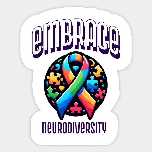 EMBRACE NEURODIVERSITY AUTISM AWARENESS MENTAL HEALTH Sticker by BICAMERAL